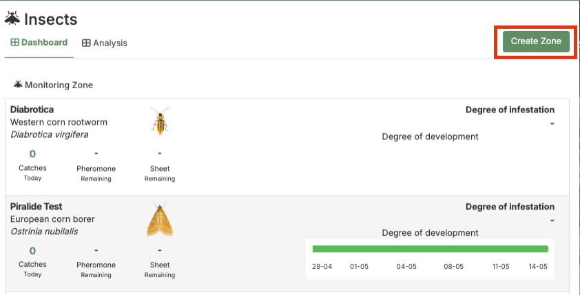 Monitoring Insect Activity How to Create and Manage a Insect Monitoring Zone from WebApp