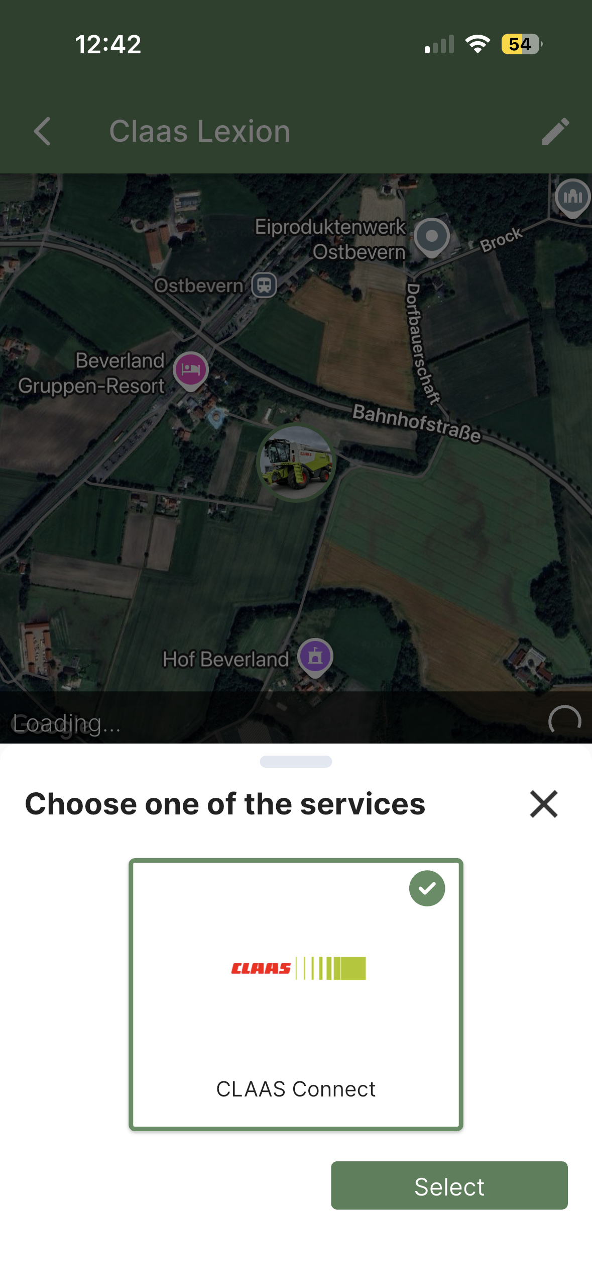 Connection and Management of machinery with Claas Connect
