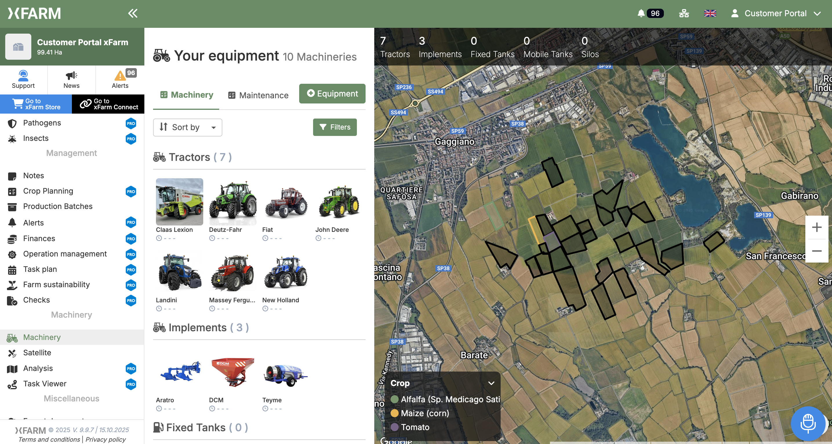 Connection and Management of machinery with Claas Connect